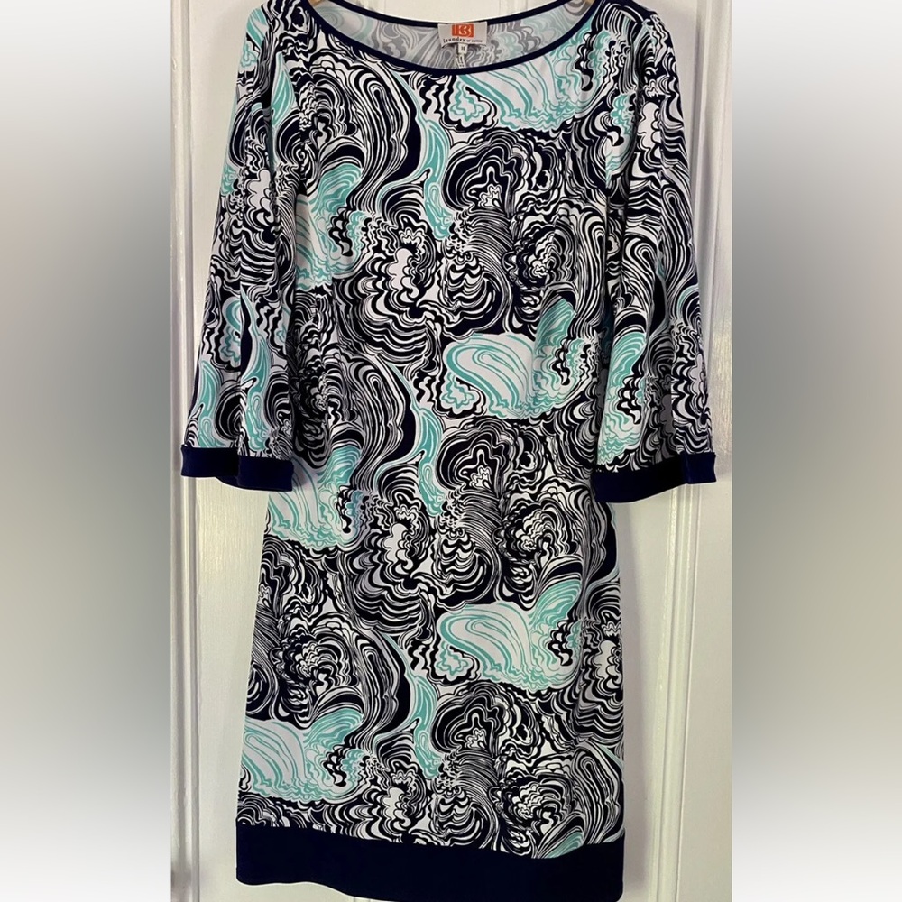 LAUNDRY By Design Dress Women’s 10 midi polyester blend blue 34” Bell Sleeves